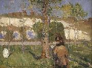 John Peter Russell Madame Sisley on the banks of the Loing at Moret